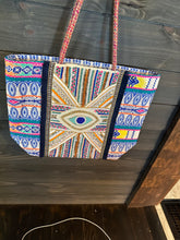 Load image into Gallery viewer, Hand Beaded Evil Eye Tote
