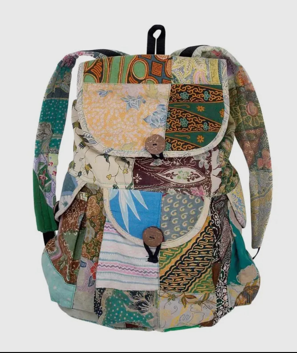 Recycled sarong/Kantha backpack