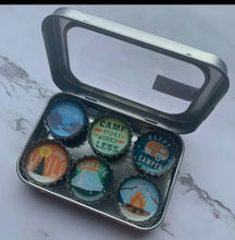 Load image into Gallery viewer, Handmade Eco Friendly bottle cap magnets
