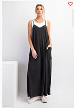 Load image into Gallery viewer, Mineral washed Cotton Spandex Jumpsuit
