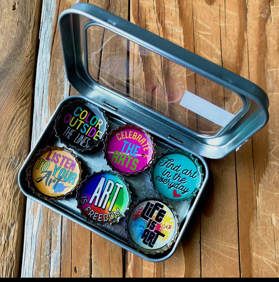 Handmade Eco Friendly bottle cap magnets