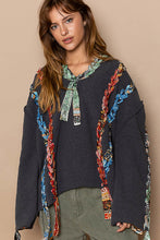 Load image into Gallery viewer, Bohemian Knitted Peace Hoodie in Charcoal
