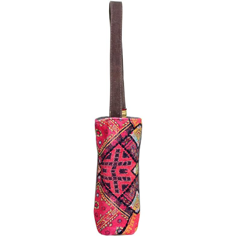 WINE BAG WITH PINK PATCHWORK