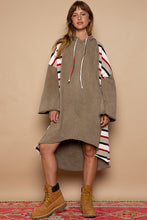 Load image into Gallery viewer, Taos Taupe Hi Lo Hoodie Dress
