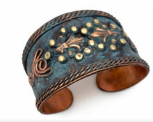 Load image into Gallery viewer, Copper Patina Cuff bracelet
